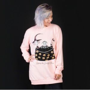 Cakeworthy “Kidnap the Sandy Claws” Pink Pullover Sweater